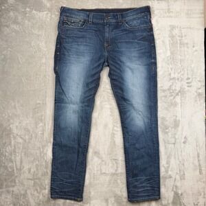 True Religion Geno Relaxed Slim Jeans Mens 40 Blue Medium Wash Made in USA